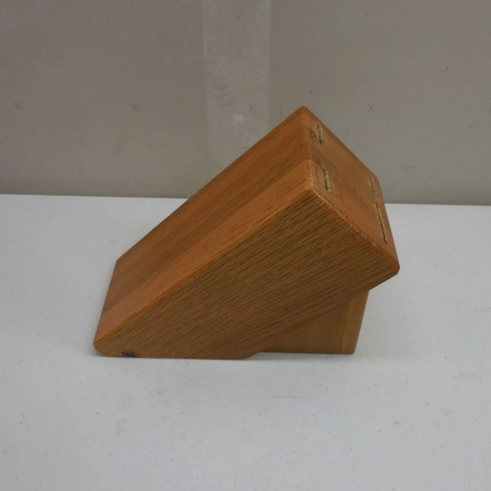Cutco Oak Wood Knife Block 4 Slot Countertop Storage Made in USA